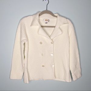 Talbots Petite white sweater jacket